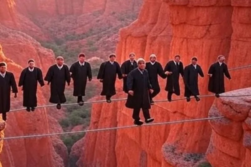 Eles esticaram a corda e vão com ela até arrebentar 